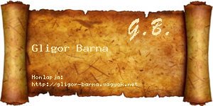 Gligor Barna névjegykártya