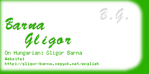 barna gligor business card